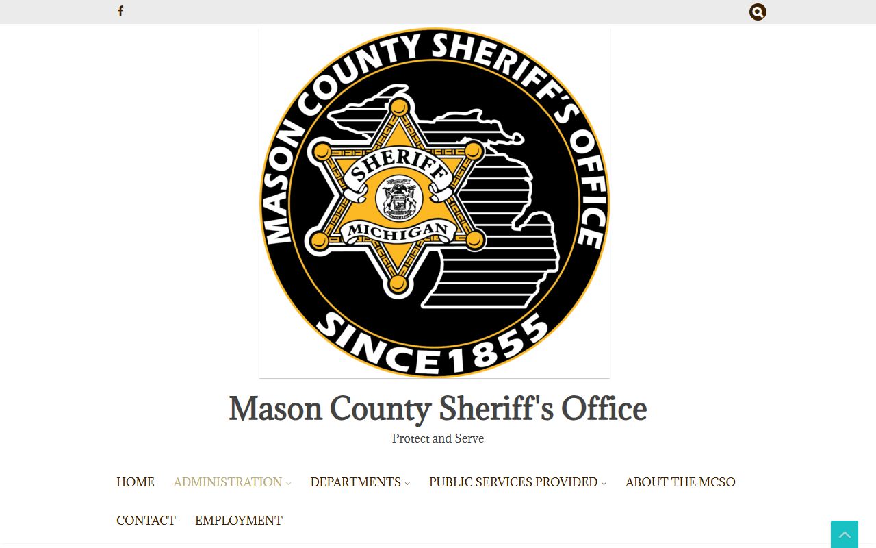 Mason County Jail administrator page for facility leadership information